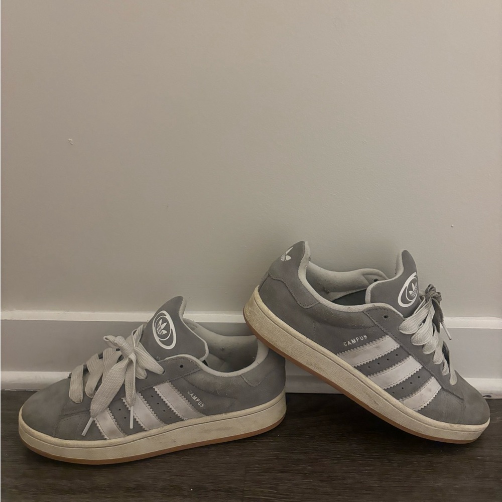 Adidas Kids Gray and White Sneakers